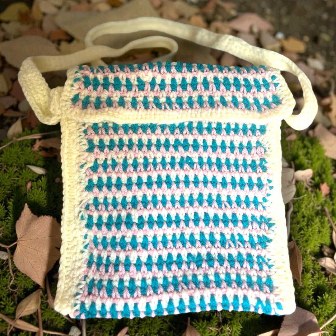 Hand crocheted multicolour sling bag